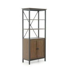 Load image into Gallery viewer, Rustic Industrial FarmHome 3 Tier Entryway Bookcase Storage Cabinet Cherry