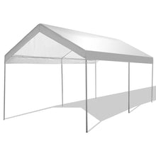 Load image into Gallery viewer, 10 x 20 Ft Outdoor Steel Frame Gazebo Tent Car Canopy with White Poly Top