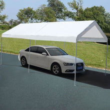 Load image into Gallery viewer, 10 x 20 Ft Outdoor Steel Frame Gazebo Tent Car Canopy with White Poly Top