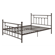 Load image into Gallery viewer, Queen Metal Platform Bed Frame with Headboard and Footboard in Bronze Finish