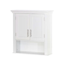Load image into Gallery viewer, White Bathroom Wall Cabinet Cupboard with Open Shelf