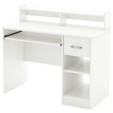 Load image into Gallery viewer, Contemporary Home Office Computer Desk in White Wood Finish