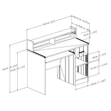 Load image into Gallery viewer, Contemporary Home Office Computer Desk in White Wood Finish