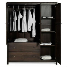 Load image into Gallery viewer, Espresso Wood Finish Bedroom Wardrobe Armoire Cabinet Closet