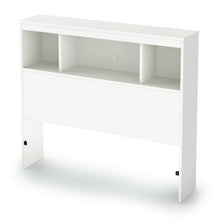 Load image into Gallery viewer, Twin size Modern Bookcase Headboard in White Wood Finish
