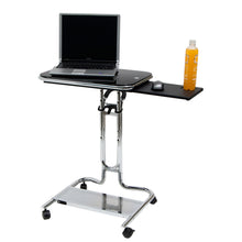 Load image into Gallery viewer, Mobile Laptop Computer Desk Cart with Black Glass Top