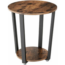 Load image into Gallery viewer, Farmhouse Rustic Round Side Table Nightstand End Table