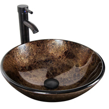 Load image into Gallery viewer, Modern Bathroom Vanity Set with Cabinet Brown Glass Sink Top and Faucet