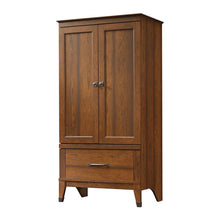 Load image into Gallery viewer, Bedroom Wardrobe Cabinet Storage Armoire in Medium Brown Cherry Wood Finish