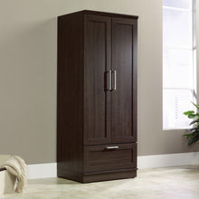 Load image into Gallery viewer, Bedroom Wardrobe Armoire Cabinet in Dark Brown Oak Wood Finish