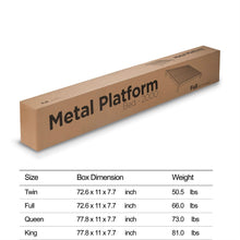 Load image into Gallery viewer, Queen Modern Black Metal Platform Bed Frame with Wooden Slats