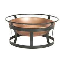 Load image into Gallery viewer, Copper Fire Pit with Black Iron Stand Grate and Fire Poker