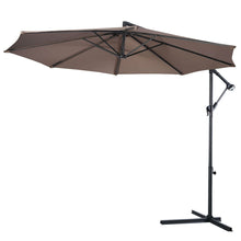 Load image into Gallery viewer, Tan 10-Ft Outdoor Steel Pole Tilt Crank Offset Patio Umbrella