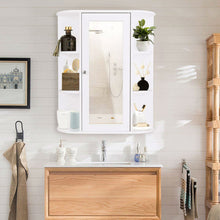 Load image into Gallery viewer, White Bathroom Wall Mounted Medicine Cabinet with Storage Shelves