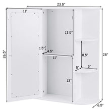 Load image into Gallery viewer, White Bathroom Wall Mounted Medicine Cabinet with Storage Shelves