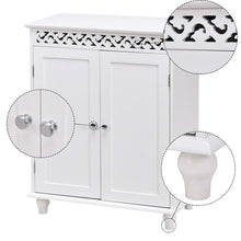 Load image into Gallery viewer, White Modern 2-Door Bathroom Storage Floor Cabinet