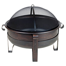 Load image into Gallery viewer, Heavy Duty 34-inch Fire Pit Deep Steel Cauldron with Screen Stand and Cover