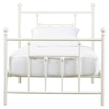 Load image into Gallery viewer, Twin size White Metal Platform Bed Frame with Headboard and Footboard