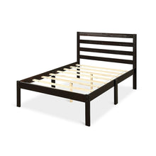 Load image into Gallery viewer, Twin size Wood Platform Bed Frame with Headboard in Espresso