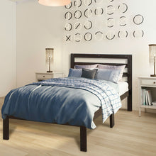 Load image into Gallery viewer, Twin size Wood Platform Bed Frame with Headboard in Espresso