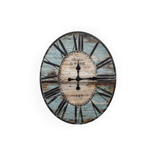Load image into Gallery viewer, Turquoise Oversized Distressed Paris Wood Wall Clock