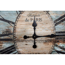 Load image into Gallery viewer, Turquoise Oversized Distressed Paris Wood Wall Clock