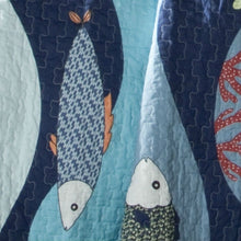Load image into Gallery viewer, Twin Blue Serenity Sea Fish Coral Coverlet Quilt Bedspread Set