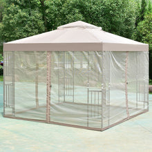 Load image into Gallery viewer, 10 x 10 Ft Outdoor Patio Gazebo with Taupe Brown Canopy and Mesh Sidewalls