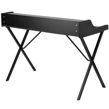 Load image into Gallery viewer, Modern Black Office Table Computer Desk with Raised Top Shelf