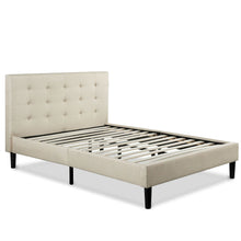 Load image into Gallery viewer, Queen size Taupe Beige Upholstered Platform Bed Frame with Headboard