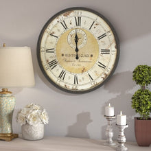 Load image into Gallery viewer, Vintage Oversized Distressed Metal Wall Clock