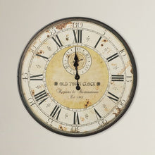 Load image into Gallery viewer, Vintage Oversized Distressed Metal Wall Clock