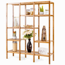 Load image into Gallery viewer, Eco-Friendly Bamboo 4-Shelf Bookcase Storage Rack