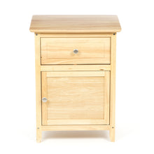 Load image into Gallery viewer, Natural Wood Finish 1-Drawer Bedside Table Cabinet Nightstand