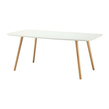 Load image into Gallery viewer, White Top Mid-Century Coffee Table with Solid Wood Legs