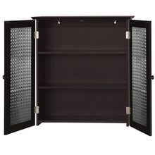 Load image into Gallery viewer, Bathroom Wall Cabinet with Two Glass Doors in Dark Espresso