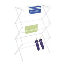 Load image into Gallery viewer, White Folding Laundry Dryer Clothes Drying Rack - Sturdy Steel Desig