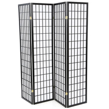 Load image into Gallery viewer, Black 4-Panel Asian Style Shoji Room Divider Screen