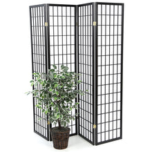 Load image into Gallery viewer, Black 4-Panel Asian Style Shoji Room Divider Screen