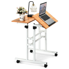 Load image into Gallery viewer, Mobile Adjustable Height Sit Standing Stand Up Desk in White Oak