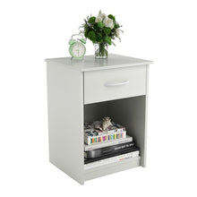 Load image into Gallery viewer, Bedroom 1-Drawer End Table Nightstand in White Wood Finish