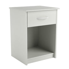 Load image into Gallery viewer, Bedroom 1-Drawer End Table Nightstand in White Wood Finish