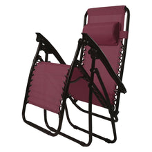 Load image into Gallery viewer, Set of 2 Burgundy Wine Red Folding Outdoor Zero Gravity Lounge Chair