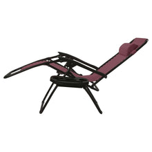 Load image into Gallery viewer, Set of 2 Burgundy Wine Red Folding Outdoor Zero Gravity Lounge Chair