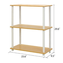 Load image into Gallery viewer, White and Beech Finish 3-Tier Bookcase