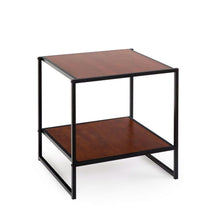 Load image into Gallery viewer, Modern Steel Frame End Table Nightstand in Brown