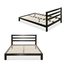 Load image into Gallery viewer, Full size Heavy Duty Metal Platform Bed Frame with Headboard and Wood Slats