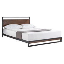 Load image into Gallery viewer, Queen size Metal Wood Platform Bed Frame with Headboard