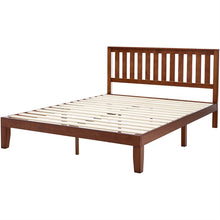 Load image into Gallery viewer, Queen size Mission Style Solid Wood Platform Bed Frame with Headboard in Espresso Finish