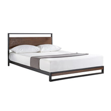 Load image into Gallery viewer, Twin size Metal Wood Platform Bed Frame with Headboard